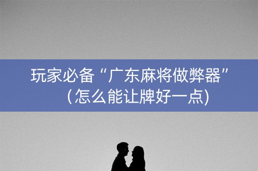 玩家必备“广东麻将做弊器”（怎么能让牌好一点)