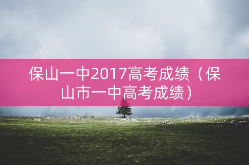 保山一中2017高考成绩（保山市一中高考成绩）