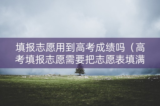 填报志愿用到高考成绩吗（高考填报志愿需要把志愿表填满吗）