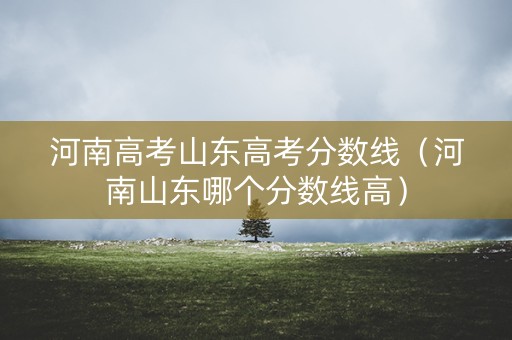 河南高考山东高考分数线（河南山东哪个分数线高）