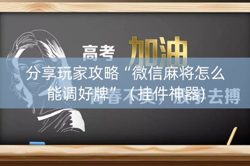 分享玩家攻略“微信麻将怎么能调好牌”（挂件神器)