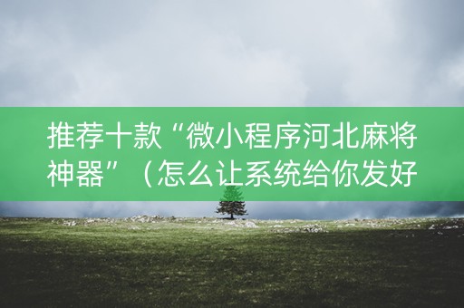 推荐十款“微小程序河北麻将神器”（怎么让系统给你发好牌)