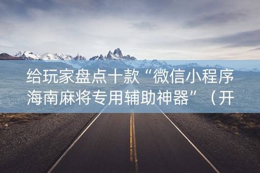 给玩家盘点十款“微信小程序海南麻将专用辅助神器”（开挂辅助脚本)