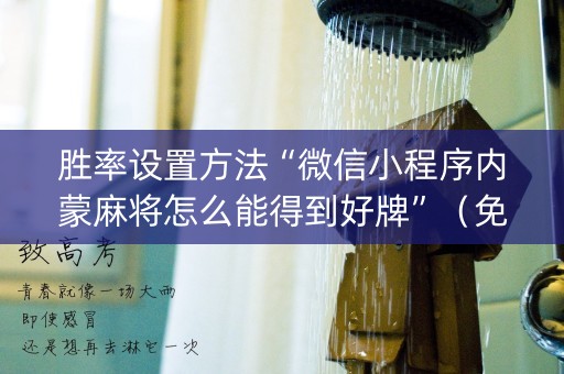 胜率设置方法“微信小程序内蒙麻将怎么能得到好牌”（免费辅助)