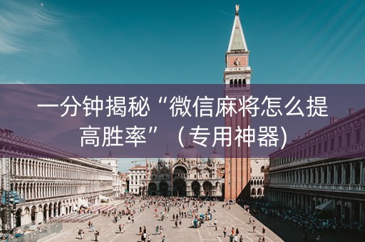 一分钟揭秘“微信麻将怎么提高胜率”（专用神器)