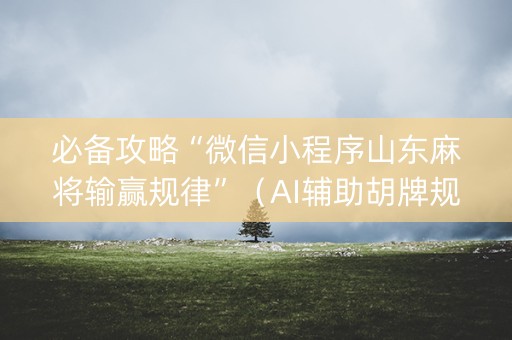 必备攻略“微信小程序山东麻将输赢规律”（AI辅助胡牌规则)