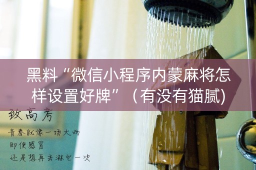 黑料“微信小程序内蒙麻将怎样设置好牌”（有没有猫腻)