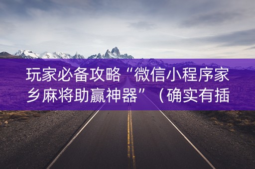 玩家必备攻略“微信小程序家乡麻将助赢神器”（确实有插件吗)