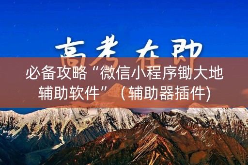 必备攻略“微信小程序锄大地辅助软件”（辅助器插件)