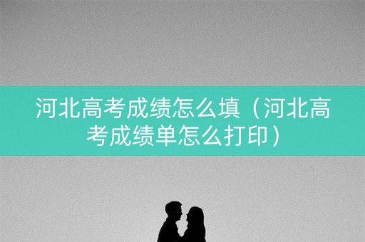 河北高考成绩怎么填（河北高考成绩单怎么打印）