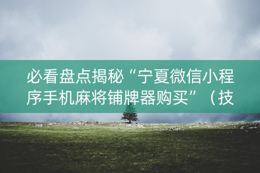 必看盘点揭秘“宁夏微信小程序手机麻将铺牌器购买”（技巧和打好牌方法)