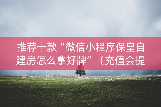 推荐十款“微信小程序保皇自建房怎么拿好牌”（充值会提高胜率么)