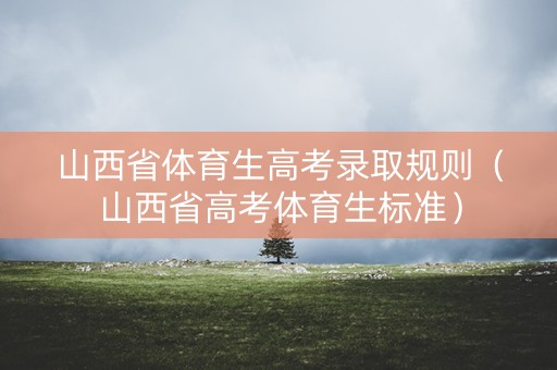 山西省体育生高考录取规则（山西省高考体育生标准）