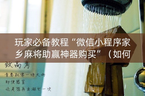 玩家必备教程“微信小程序家乡麻将助赢神器购买”（如何提高胜率)