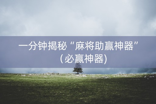 一分钟揭秘“麻将助赢神器”（必赢神器)