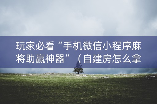 玩家必看“手机微信小程序麻将助赢神器”（自建房怎么拿好牌)