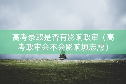 高考录取是否有影响政审（高考政审会不会影响填志愿）