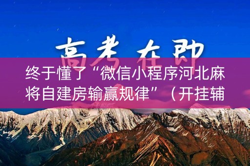 终于懂了“微信小程序河北麻将自建房输赢规律”（开挂辅助插件)