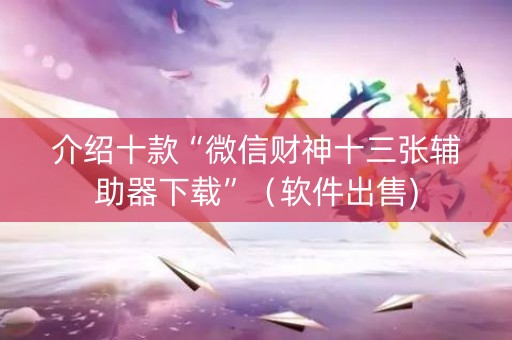 介绍十款“微信财神十三张辅助器下载”（软件出售)