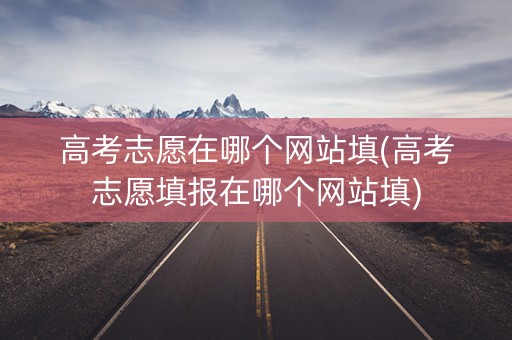 高考志愿在哪个网站填(高考志愿填报在哪个网站填)