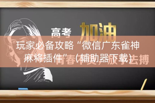 玩家必备攻略“微信广东雀神麻将插件”（辅助器下载)
