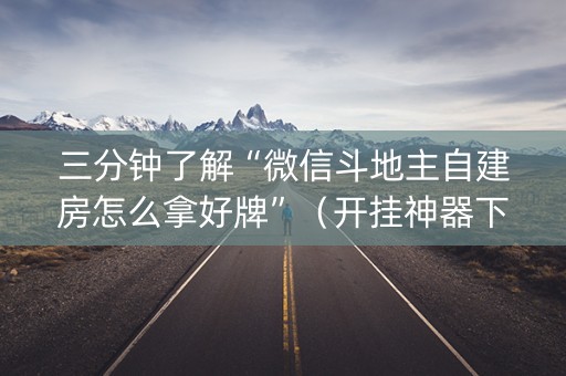 三分钟了解“微信斗地主自建房怎么拿好牌”（开挂神器下载)