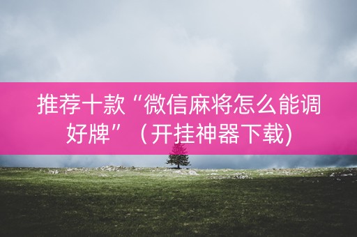 推荐十款“微信麻将怎么能调好牌”（开挂神器下载)