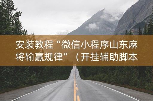 安装教程“微信小程序山东麻将输赢规律”（开挂辅助脚本)