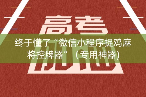 终于懂了“微信小程序捉鸡麻将控牌器”（专用神器)