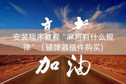 安装程序教程“麻将有什么规律”（辅牌器插件购买)
