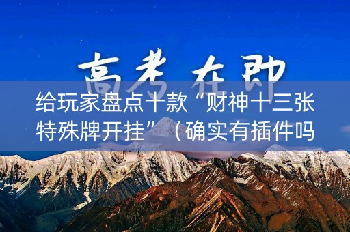 给玩家盘点十款“财神十三张特殊牌开挂”（确实有插件吗)