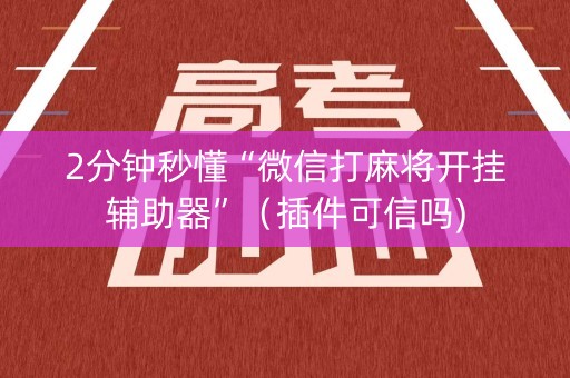 2分钟秒懂“微信打麻将开挂辅助器”（插件可信吗)