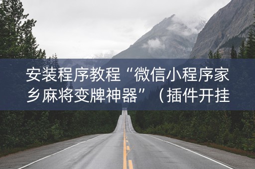 安装程序教程“微信小程序家乡麻将变牌神器”（插件开挂免费AI)