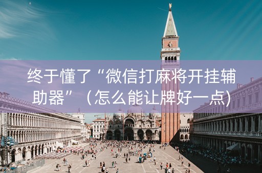 终于懂了“微信打麻将开挂辅助器”（怎么能让牌好一点)