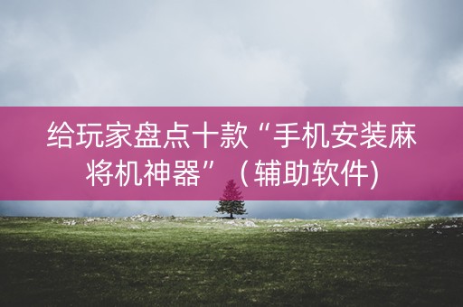 给玩家盘点十款“手机安装麻将机神器”（辅助软件)