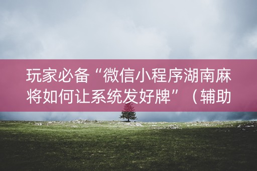 玩家必备“微信小程序湖南麻将如何让系统发好牌”（辅助挂发牌规律)