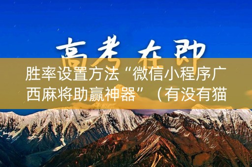 胜率设置方法“微信小程序广西麻将助赢神器”（有没有猫腻)