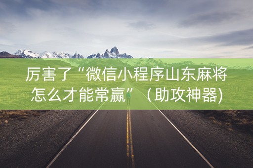 厉害了“微信小程序山东麻将怎么才能常赢”（助攻神器)