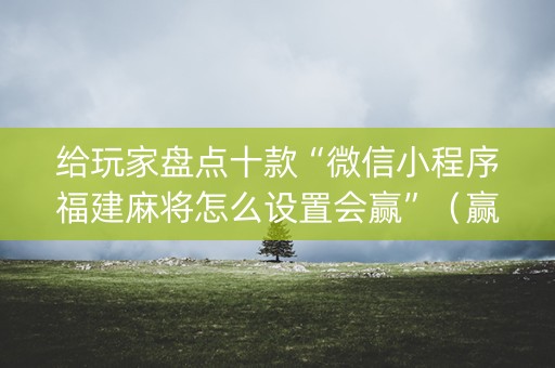 给玩家盘点十款“微信小程序福建麻将怎么设置会赢”（赢的技巧规律)
