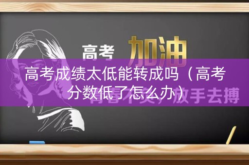 高考成绩太低能转成吗（高考分数低了怎么办）