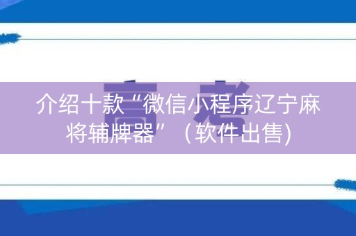介绍十款“微信小程序辽宁麻将辅牌器”（软件出售)