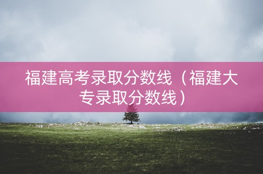 福建高考录取分数线（福建大专录取分数线）