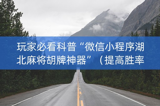 玩家必看科普“微信小程序湖北麻将胡牌神器”（提高胜率技巧)