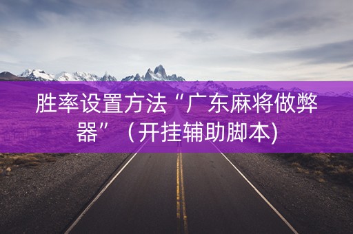 胜率设置方法“广东麻将做弊器”（开挂辅助脚本)