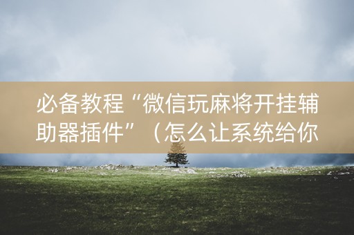必备教程“微信玩麻将开挂辅助器插件”（怎么让系统给你发好牌)
