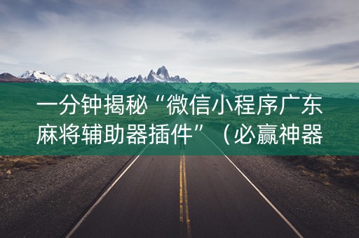 一分钟揭秘“微信小程序广东麻将辅助器插件”（必赢神器辅助器)