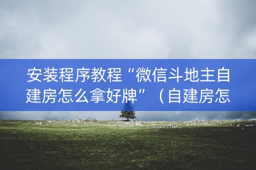 安装程序教程“微信斗地主自建房怎么拿好牌”（自建房怎么赢)