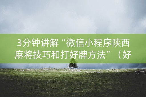 3分钟讲解“微信小程序陕西麻将技巧和打好牌方法”（好友房怎么才能赢)