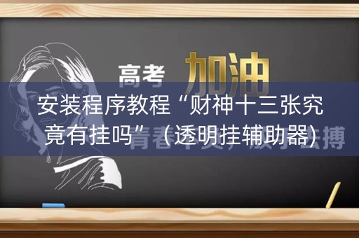 安装程序教程“财神十三张究竟有挂吗”（透明挂辅助器)