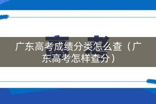 广东高考成绩分类怎么查（广东高考怎样查分）